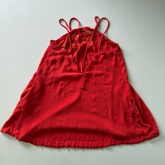 Free People-Embroidered-Flower Fields-Shift Dees-Strappy-Low Back-Fall-Size M - Picture 10 of 16